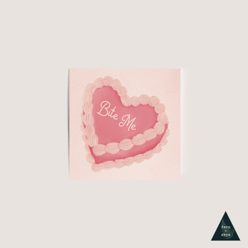 Bite Me Heart Cake Mini Print