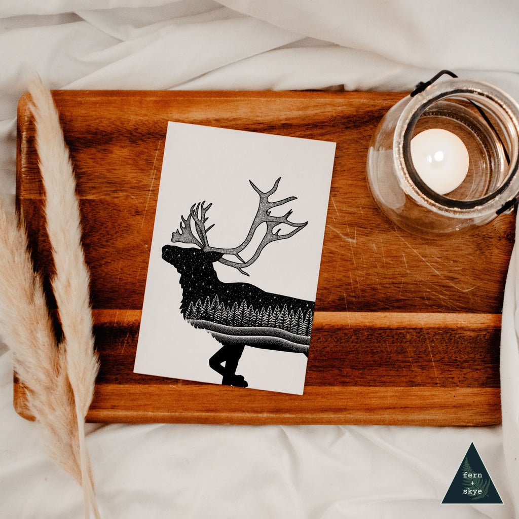 Caribou Forest Sustainable Greeting Card - 4x6"