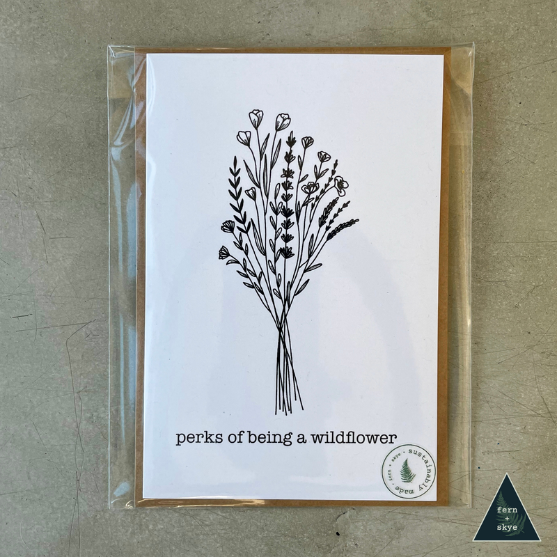Perks of Being a Wildflower Sustainable Greeting Card - 4x6"