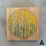 "Aspen Golden Hour" - Original Acrylic Painting on Pine Wood