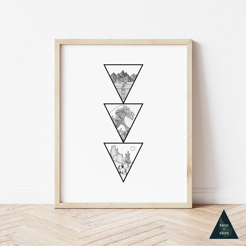 Nature Biomes Triangle Art Print