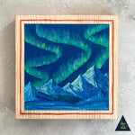 "Beneath These Dancing Skies" - Original Acrylic Painting on Pine Wood