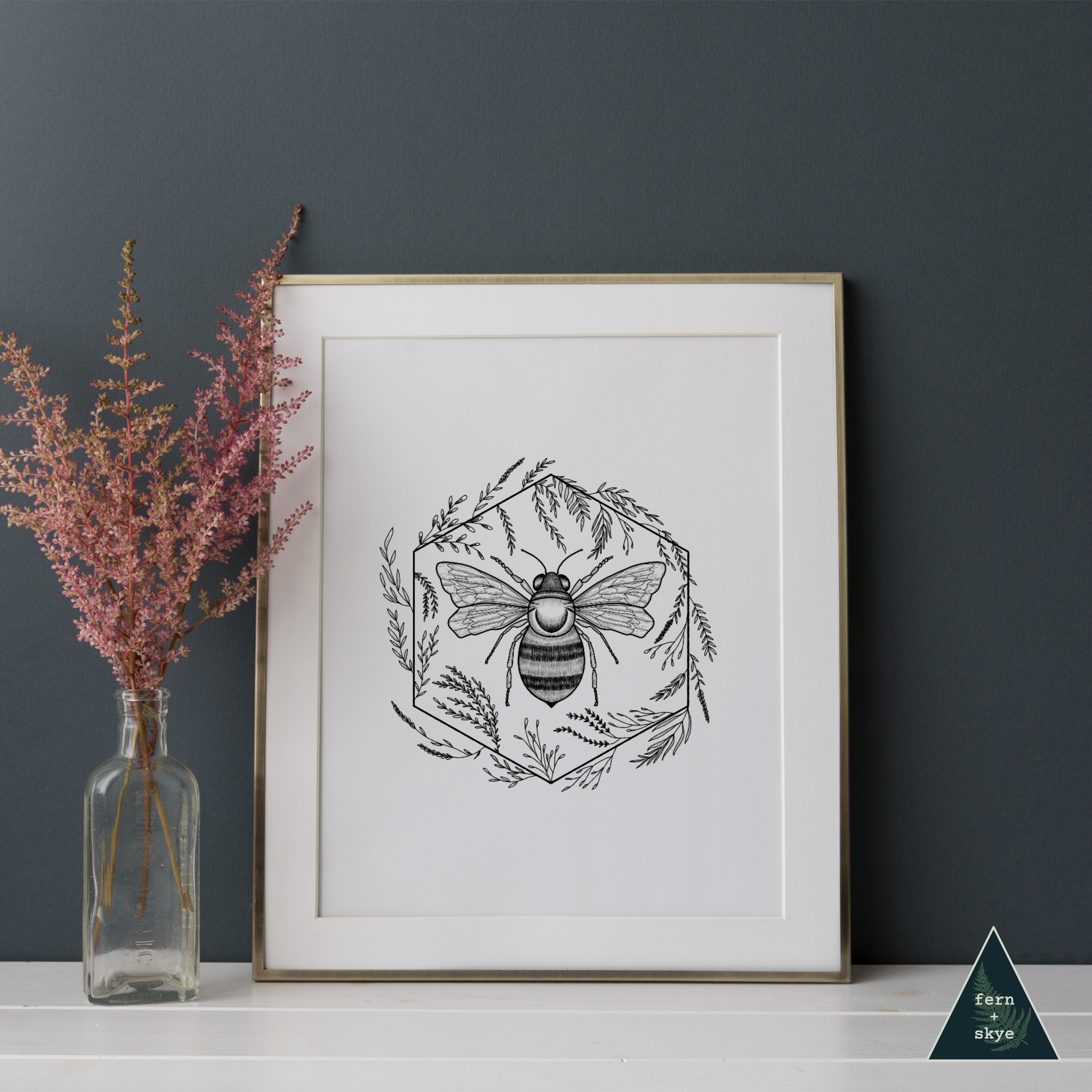 Individual Geometric Bee Packs, Bee Wall Art, Bee Home Decor
