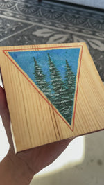 "Snowfall in the Forest" - Original Acrylic Painting on Pine Wood